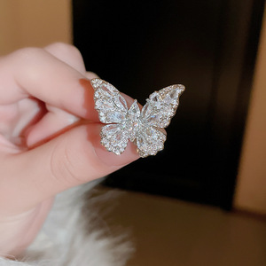 Wholesale Fairy Sparkly Bling Bling <b>Open</b> <b>Rings</b> Zircon Butterfly Shaped <b>Rings</b> Wholesale for Women - Product Image 6