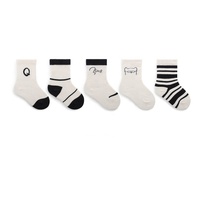 Lot de 5 paires de chaussettes montantes en coton biologique respirant, motif mignon, pour bébés et enfants (garçons et filles) - Collection 2026 (vente en gros)