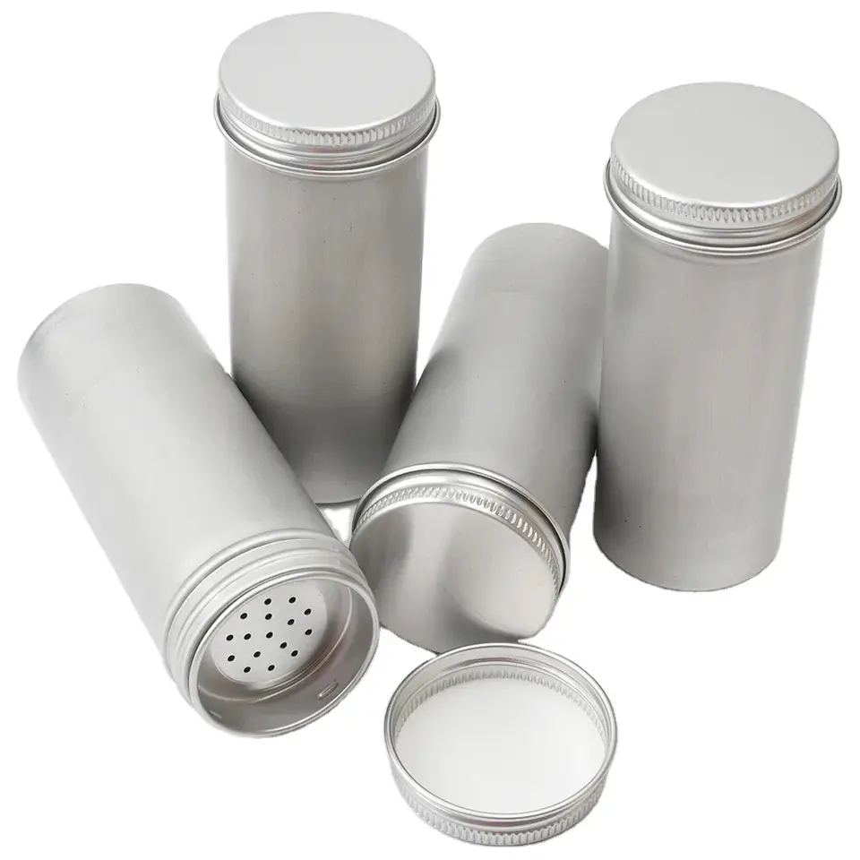 Wholesale 3.5oz 100ml D44*H103mm Tea Box/Can Food/Cosmetics/Spices Silver Cans Aluminum Jars With Screw Lid