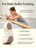 Chaussures de danse de ballet en satin à semelle souple pour femmes et filles, souples et confortables, avec détail nœud, pour l'entraînement et la pratique de la danse