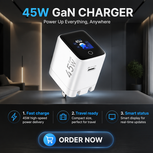 Doublepow 45W GAN USB C ที่ชาร์จ<span class=keywords><strong>เร็ว</strong></span> PD อะแดปเ<span class=keywords><strong>ต</strong></span>อร์ติดผนังจอแสดงผล LED <span class=keywords><strong>แบ</strong></span>บเรียลไทม์สำหรับ iPhone MacBook Android SWITCH - Product Image 2