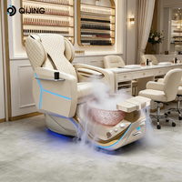 Fauteuil de pédicure Thera Mist personnalisé avec massage du dos et bassin de spa pour les pieds en verre sans tuyauterie