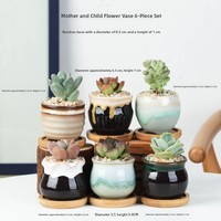 Pot de fleurs en céramique et porcelaine traditionnel avec trou de drainage, capacité 3-5L, design cartoon pour plantes succulentes, emballage inclus