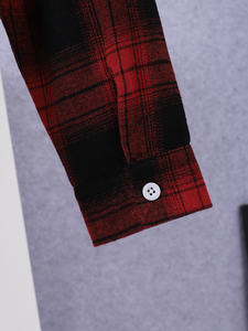 Venta al por mayor de ropa de Primavera de manga larga para niños, Camisa de franela para niños, ropa de franela superior a cuadros rojos para niños - Product Image 6