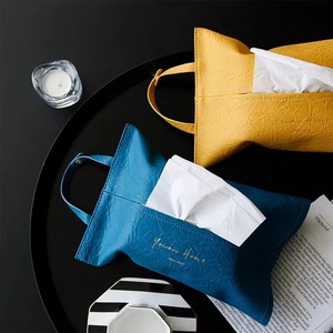 Nordic Leather Tissue Bag Hanging For Car And Living Room Pull Out Tissues Cover - Product Image 3