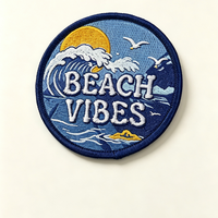 Patch brodé thermocollant 3D en tissu sergé, motif paysage de montagne écologique, pour chapeaux et sacs, vente en gros, personnalisé, Good Friday, rond