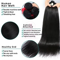 Paquets brésiliens droits d'os vierges non transformés de 36 40 pouces 100% extensions de cheveux humains Double trame tissage rapide offres de cheveux