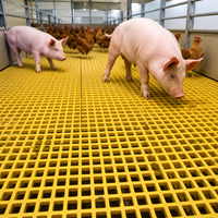 Plancher à lattes en fibre de verre 38x38mm, panneau antidérapant en PRV pour l'évacuation du fumier, pour enclos à porcs et poulaillers, personnalisable