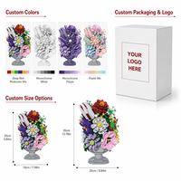 Ensemble de blocs de construction personnalisés OEM DIY, bouquet de fleurs abstrait, 1092 pièces, modèle de vase à collectionner pour adultes, jouet cadeau 66156