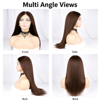 Perruque en cheveux humains brésiliens vierges 100% naturels, Full Lace, HD Lace, Grade 12A, compatible queue de cheval haute, couleur naturelle