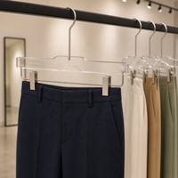 Cintres à pantalons en acrylique transparent de qualité supérieure, clips métalliques réglables, écologiques, gain de place pour les magasins de détail et la maison