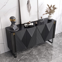 Buffet de luxe noir, meuble de rangement moderne, console pour entrée, salle à manger, salon, meubles de maison