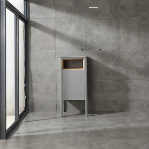 Grey Modern Solid Wood Bathroom Linen Cabinet Freestanding <b>Tall</b> Storage Cabinet with Top Open Compartment Bathroom Side Cabinet - Product Image 1