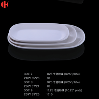 30017 plats à steak classiques de haute qualité en plastique rectangle incassable 100% assiettes en mélamine Restaurant écologique
