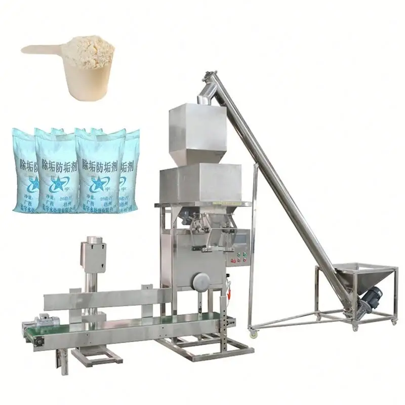 powder filling 5kg 15kg 20kg 25kg 50kg sewing bag wheat flour packing filling machine with sewing machine