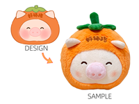 Groothandel 8 inch op maat gemaakte PP katoen zacht pluche speelgoed schattig kawaii cartoon fruit kraanautomaat stressverlichting promotie