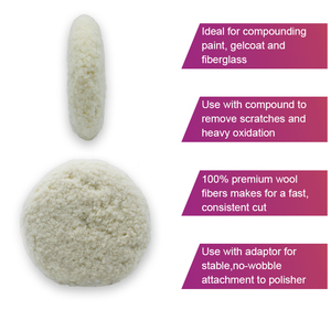 Tampon de polissage double face en laine de 9 pouces avec filetage 5/8-11 - Product Image 2