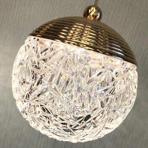 Lámpara colgante moderna de cristal dorado, redonda, con luz LED E27 para sala de estar, lámpara de techo, 2700K, blanco cálido - Product Image 2