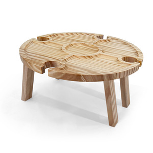 Mesa de picnic plegable de madera, mesa redonda portátil para comer al aire libre, para barbacoa en la playa y viajes por carretera, K-95 - Product Image 5