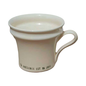 Taza de cerámica hecha a mano <span class=keywords><strong>con</strong></span> frase francesa "TA PRESENCE EST MA JOIE", diseño minimalista en crema, vasos artísticos para café y té - Product Image 1