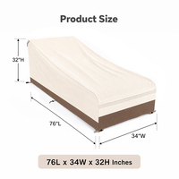 Housse de chaise longue de patio bicolore HOMFUL, tissu enduit PVC 600D, 300 GSM, protection extérieure hydrofuge