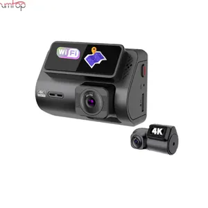 Wifi gps ile 4k + 4K dashcam araba dvr'ı 2 kamera mini 4k sony dash kamera çift lens ön ve arka dash kamera