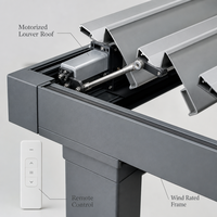 Pergola bioclimatique motorisée sur mesure, toit à lamelles en aluminium résistant au vent, pour cour, patio, terrasse