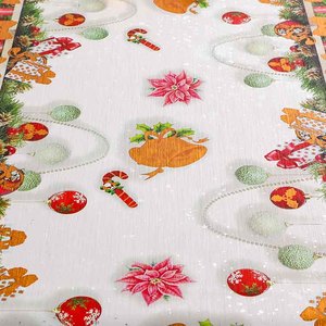 Boen giáng sinh PVC bảng vải tùy chỉnh bán buôn lễ hội nhựa Khăn trải bàn bìa hình chữ nhật CuộN vuông - Product Image 4