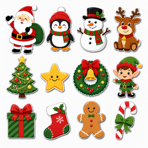 Aimants de réfrigérateur de Noël, décorations magnétiques pour réfrigérateur, autocollants magnétiques personnalisés pour souvenirs touristiques écologiques et durables - Product Image 4