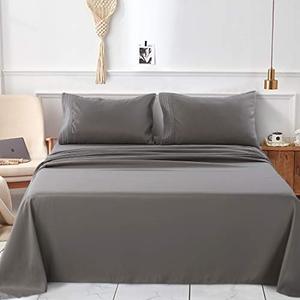 Bộ Ga Trải Giường Bằng Cotton Ai Cập Mềm Mại Giống Như 1800tc Bộ Ga Trải Giường Sợi Nhỏ 4 Món Cho Gia Đình Bộ Ga Trải Giường Màu Trơn - Product Image 6