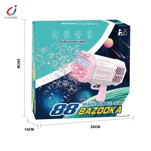 Chengji Juguetes para Exteriores, Máquina de Burbujas Eléctrica Automática, Pistola de Burbujas Automática Tipo Gatling Rosa con 88 Agujeros - Product Image 6