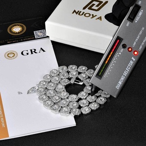 Gioielleria Hiphop in <span class=keywords><strong>argento</strong></span> <span class=keywords><strong>925</strong></span> Sterling Bling ghiacciato VVS Moissanite Rock Candy Square <span class=keywords><strong>catena</strong></span> da Tennis per donna <span class=keywords><strong>uomo</strong></span> partito - Product Image 2