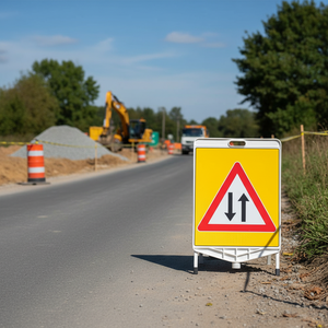 Reflective Double-Sided <b>Roadway</b> <b>Safety</b> Sign Plastic for Outdoor Use - Product Image 3