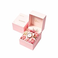 Kotak Jam Bunga Abadi Romantis dengan Logo yang Dapat Disesuaikan OEM&ODM - Kertas Karton Berlapis untuk Hadiah dengan Pengawetan Gliserin
