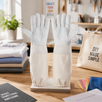Nouveaux gants d'apiculture blancs en toile et peau de mouton, manches longues, protection, garantie 1 an pour les apiculteurs