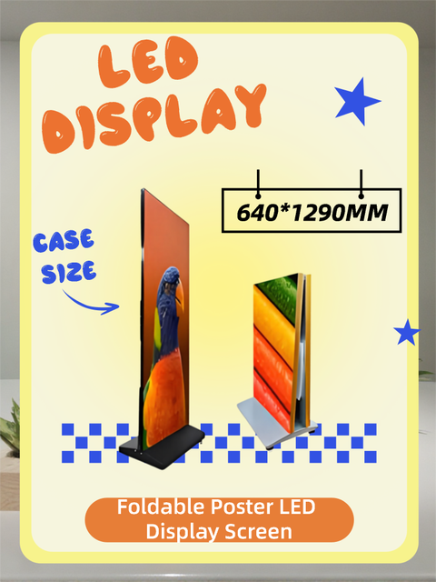 P1.86 Poster LED Screen 640x1920mm Control Wifi USB Floor Standing Movable Advertising LED Video Display IP65 1.86mm