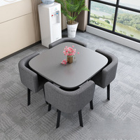 Table à manger pliable en bambou pour la maison, les magasins, les réunions, la réception des invités - Design moderne, ensemble de chaises de salle à manger 4 places