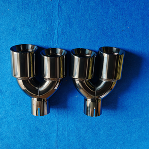 Embout d'échappement en titane noir en acier inoxydable de 3,5 pouces, forme en Y, double tuyau, embout de silencieux universel pour voiture, modification de performance - Product Image 5