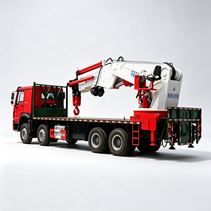 Grúa articulada montada en camión Howo 8x4 de 60-100 toneladas con brazo plegable para elevación y transporte de equipos pesados - Product Image 1
