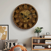 Horloge murale à aiguilles en quartz de style Art Déco antique de luxe brun arabe pour la décoration de la maison, du salon, rentrée scolaire, CE RoHs