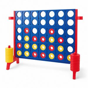 Giant <b>4</b> in a Row Outdoor <b>Connect</b> Game Set with <b>Large</b> Plastic Board and Rings for Family Party Backyard Game - Product Image 2