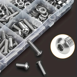 304 Stainless Steel Hex Button Head <b>Cap</b> <b>Bolts</b> Nuts Washers Kit 600 Pieces ISO7380 A2-70 Grade Diy Standard Use - Product Image 5