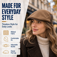 Casquette Gavroche Bicolore Marron Camel Homme Femme, Visière Grainée, Sangle Réglable, Boucle Métallique, Style Décontracté, Vente en Gros