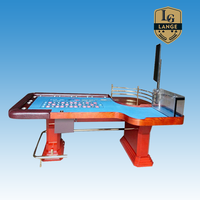 Moderner Luxus 32'' Roulette-Tisch mit Roter Anzeigebox Edelstahl-Zaun Europäisches Muster Hochwertige Roulette-Räder für Glücksspiel