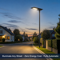 Lampadaire solaire 80W monté sur poteau, étanche IP65 pour l'éclairage des rues et extérieur