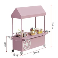 Chariot de vente ambulant multifonctionnel en métal pour usage commercial, présentoirs de marché nocturne, supports pour stands de fleurs, outils