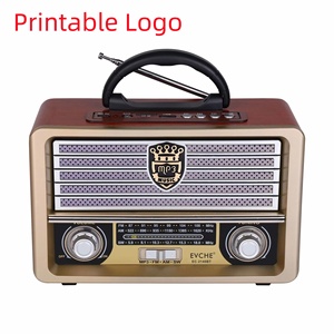 Reproductor de escritorio con control remoto por radio de banda completa, con caja de madera e inserto para tarjeta. - Product Image 1