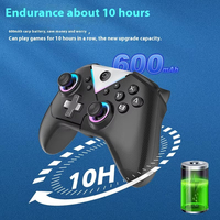 Control Inalámbrico para Juegos A CM-617 con Giroscopio de Seis Ejes Gatillo Hall Vibración y Pantalla OLED Remoto con BT 4.0 Joystick para PC P4 Steam Switch Lite