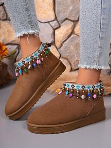 Botas de Nieve de Moda para Invierno, Botines con Suela Gruesa y Peluda, Botas de Mujer de Lujo con Piel Sintética, Zapatos Tipo Pantuflas para Hombre - Product Image 5