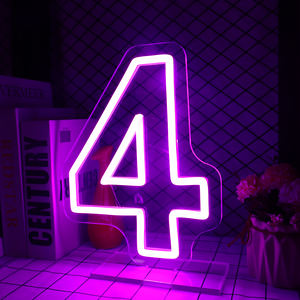 Drop Shipping 2023 luci al Neon personalizzate <span class=keywords><strong>Sign</strong></span> Numbers popolare Led Advertising 21 40 insegna al Neon con supporto per la decorazione di nozze - Product Image 3